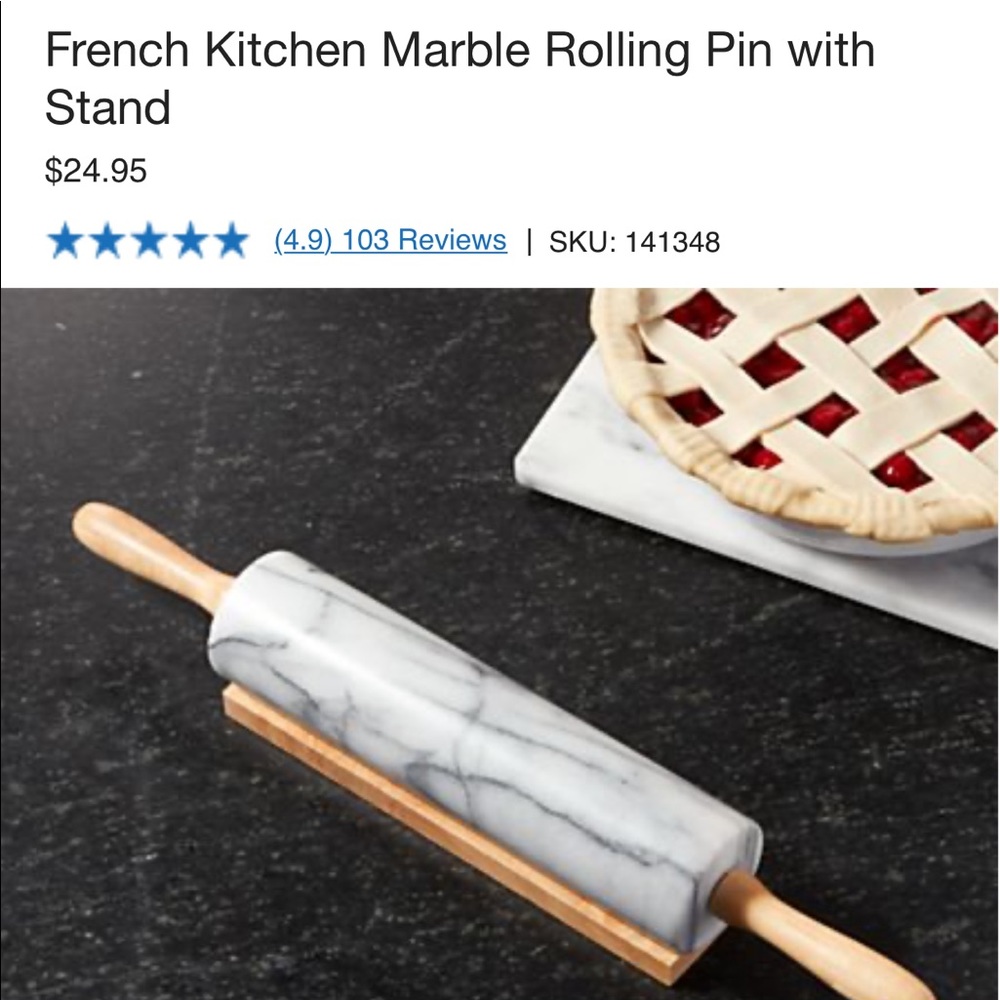 Crate & Barrel Marble Rolling Pin